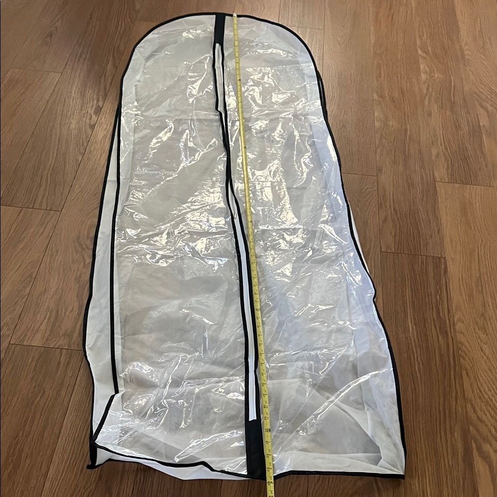#1079+ Clear Unisex Garment Bag with Black Trim - Picture 2 of 4